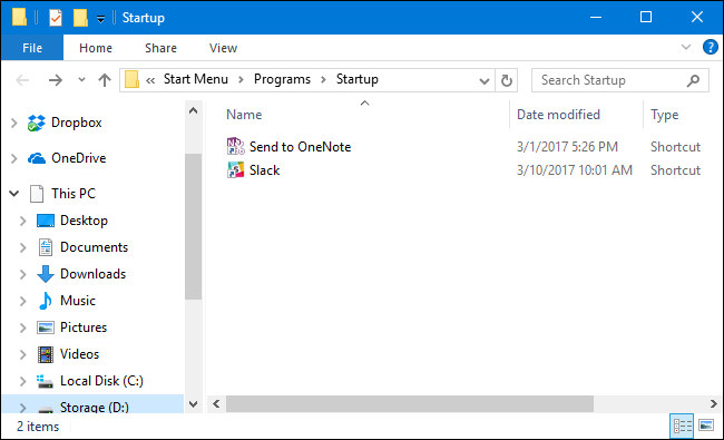 Windows 10 Startup Window