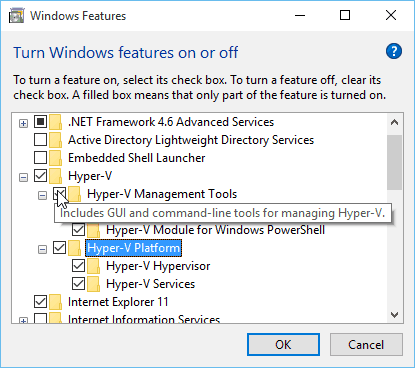Configuring Hyper-V on Windows 10