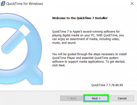 Installing Quicktime 7 File on Windows