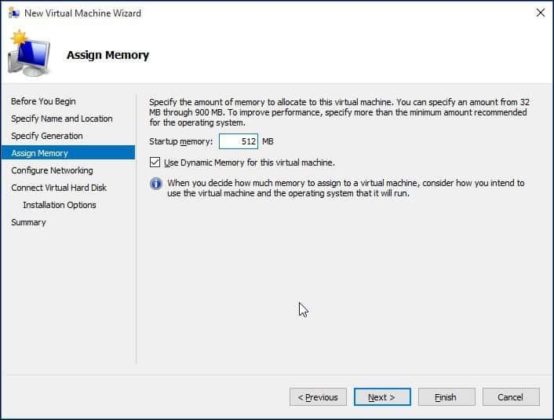 Assign Dedicated Memory for New Virtual Machine