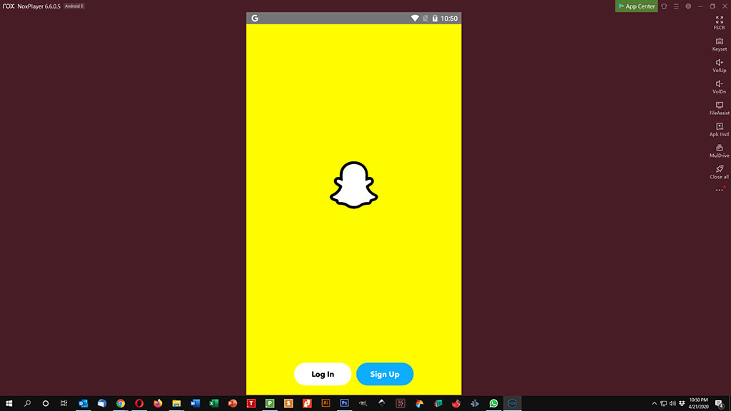 how to run snapchat on mac nox