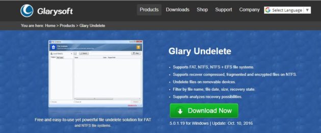 Glary Undelete Data Recovery Software Official Website