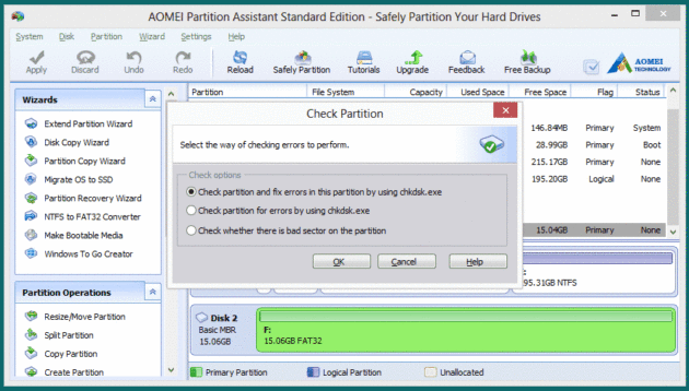 AOMEI Partition Assistant interface